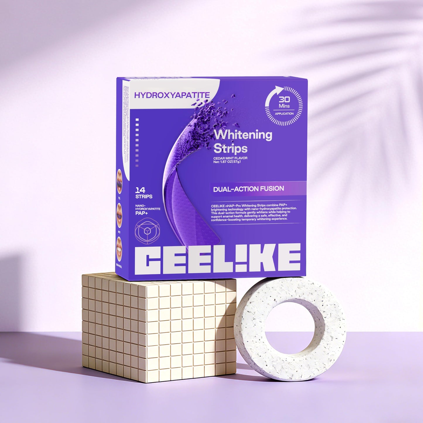 CEELIKE Purple Teeth Whitening 14 Strips (7 Treatments)