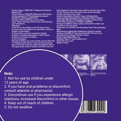 CEELIKE Purple Teeth Whitening 14 Strips (7 Treatments)